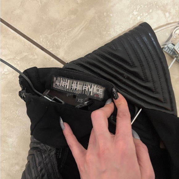 Lip service black dress with faux leather detailing - Picture 4 of 7